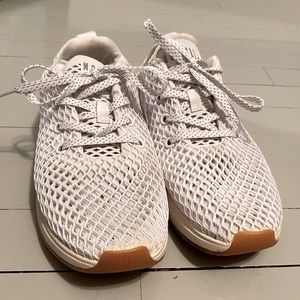 White mesh NoBull running shoes